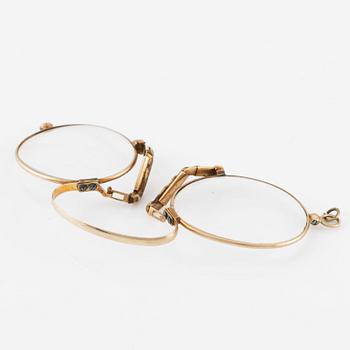 Glasses, 14K gold.