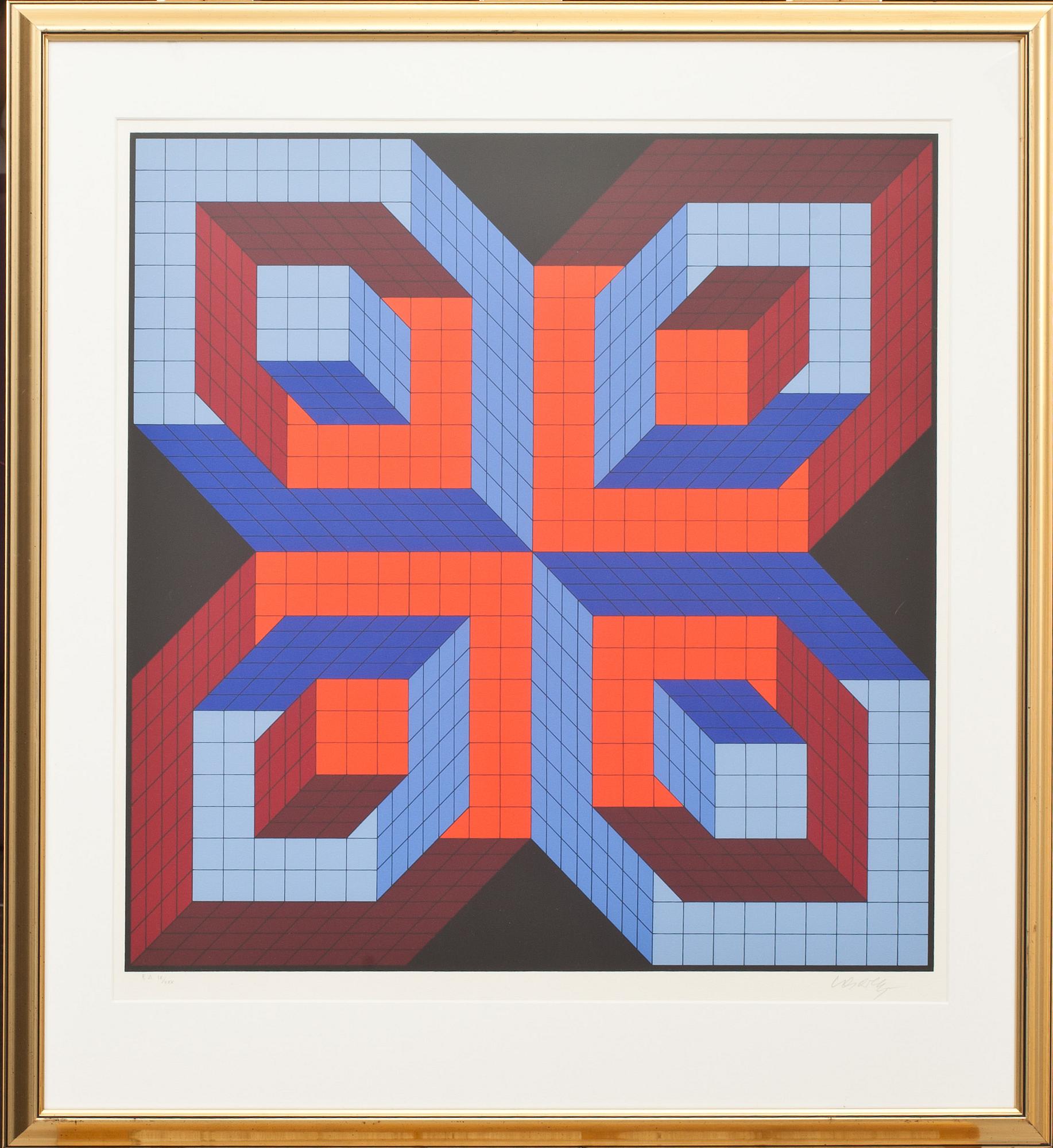 VICTOR VASARELY, färglitografi, signerad och numrerad EA  IX/XXX.