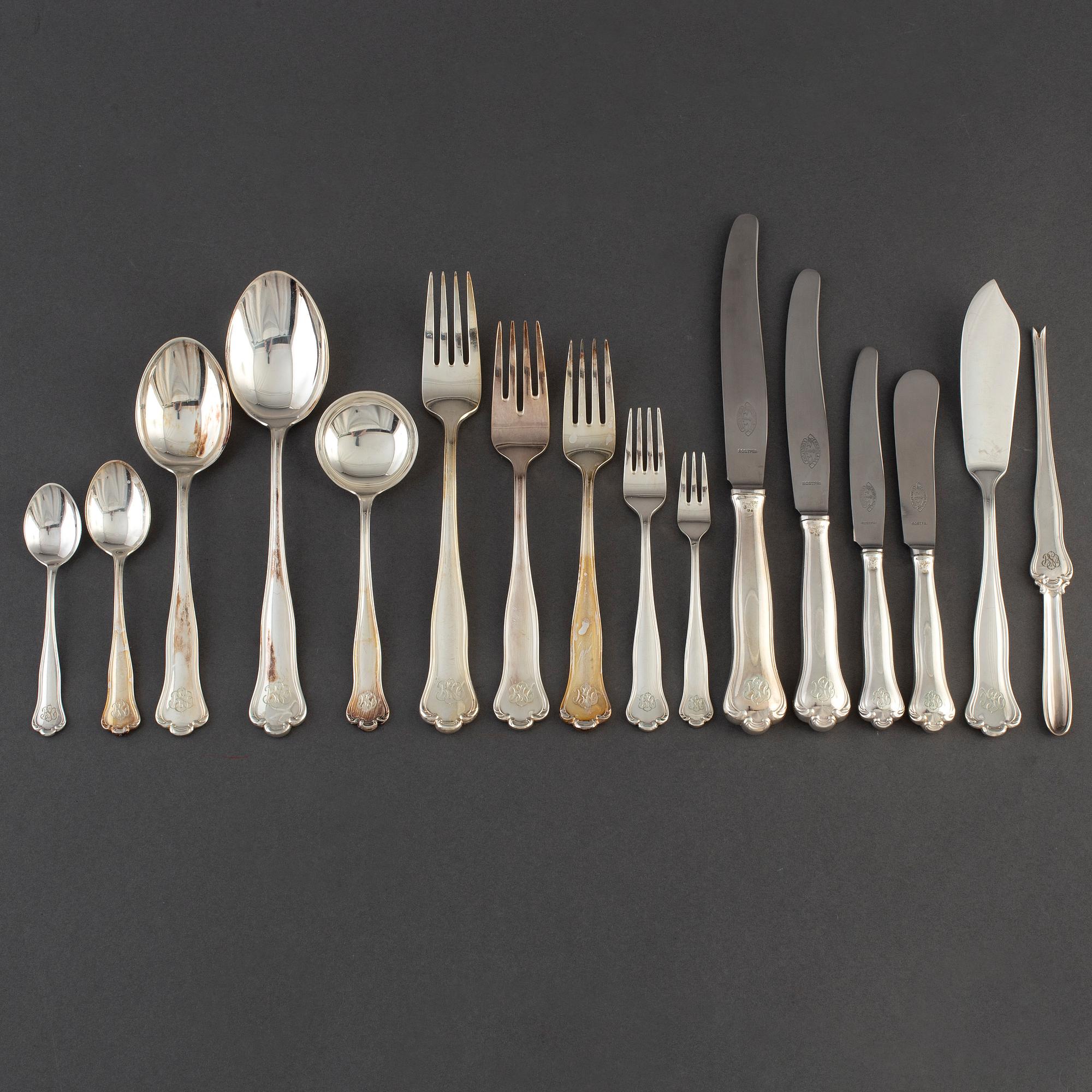 SILVERBESTICK med schatull, 233 delar, Hallbergs, 1940-tal.