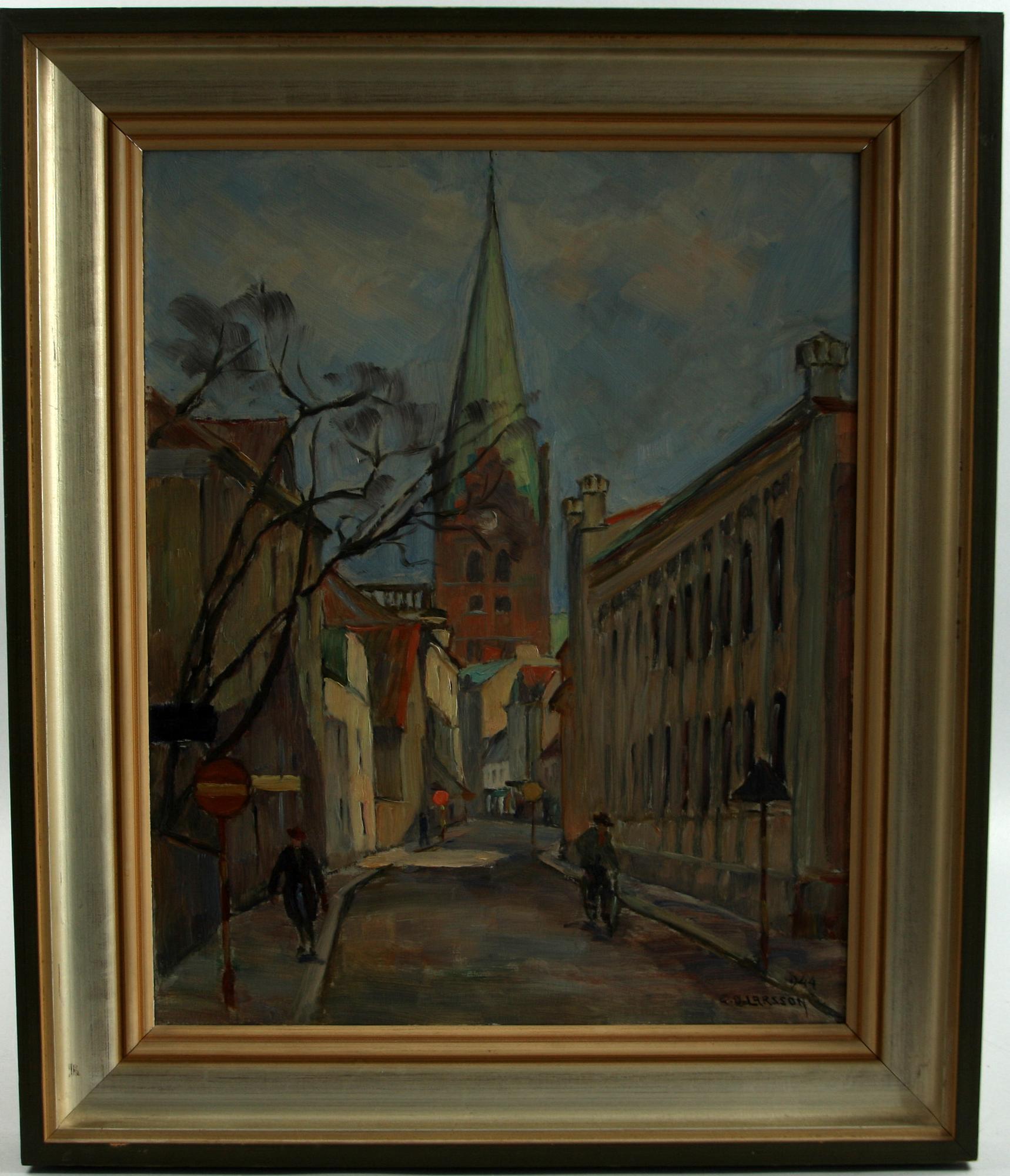 CARL OSCAR LARSSON, olja på pannå, sign o dat 1944.