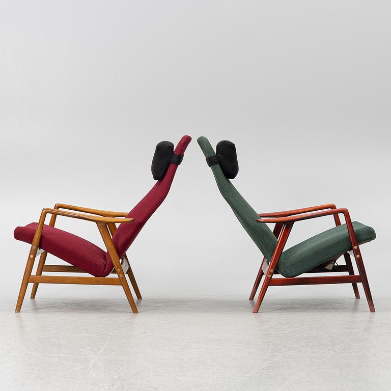 Alf Svensson, Armchairs, 2 pcs, "Contour", Ljungs Industrier, second half of the 20th century.