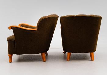 FÅTÖLJER, 1 par, 1900-talets första hälft.