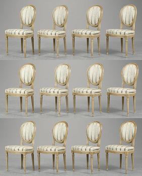 122. STOLAR, tolv stycken. Gustaviansk stil.