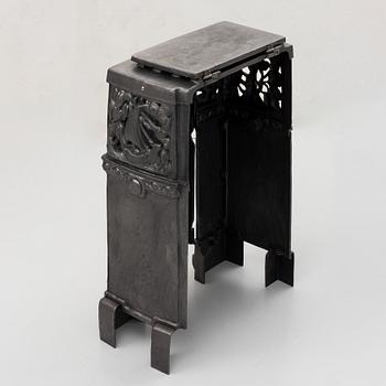 Fireplace front, cast iron, Art Nouveau, after Hans W Larsen, late 20th century.