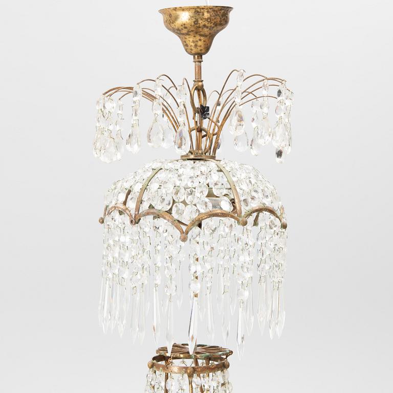 A Gustavian style chandelier, around 1900.