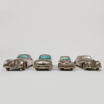 Four Prämeta toy cars Germany 1950s.