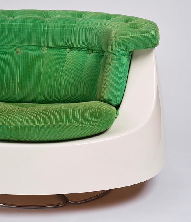 Gillis Lundgren, a pair of 'Sirius' swivel base easy chairs, IKEA, Sweden, 1970s.