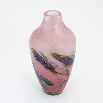 Ada Loumani, a glass vase, signed.