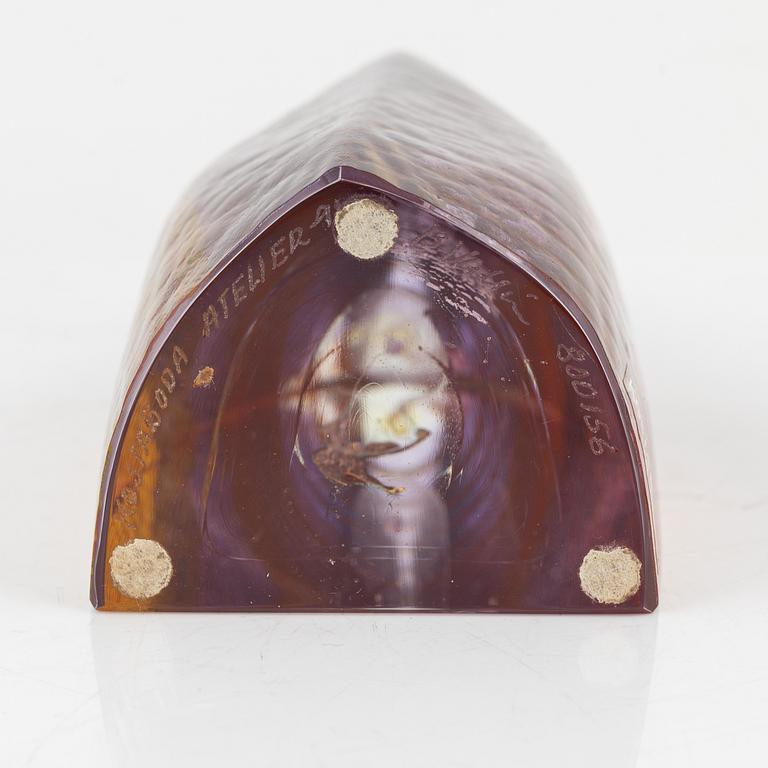 Bertil Vallien, a group of three glass sculptures, Kosta Boda.