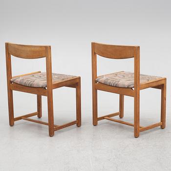 Six oak chairs, Scandinavian, 1960's/70's.