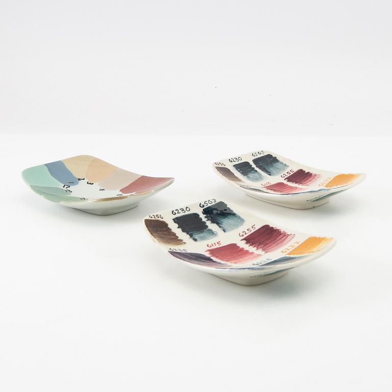 Anita Nylund, bowl 3 pcs. with colour samples.