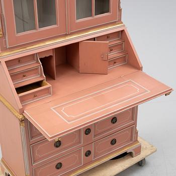 A Gustavian style writing cabinet, end of the 20th Century.