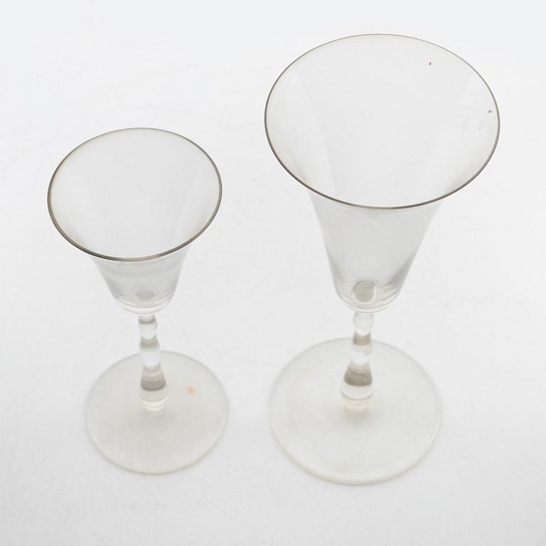 Simon Gate, a set of 36 'Stork' glasses, Orreford Sandvik, Sweden, first half of the 20th century.