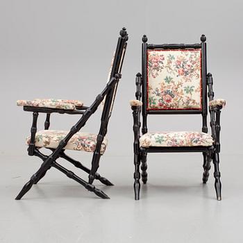 VILSTOLAR, ett par, nyrenässans, 1800-talets slut.