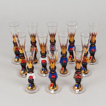 12 glasses from "Nobelservisen" by Gunnar Cyrén, Orrefors.