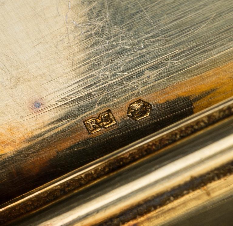ETUI, emalj på silver. Ej identifierbar stämpel. Europa. 1800/1900-tal.