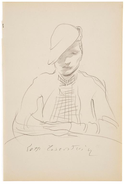 Lotte Laserstein, Portrait of a lady in a hat.