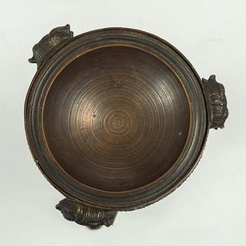 A French Empire ormolu and patinated brûle-parfume, early 19th century.