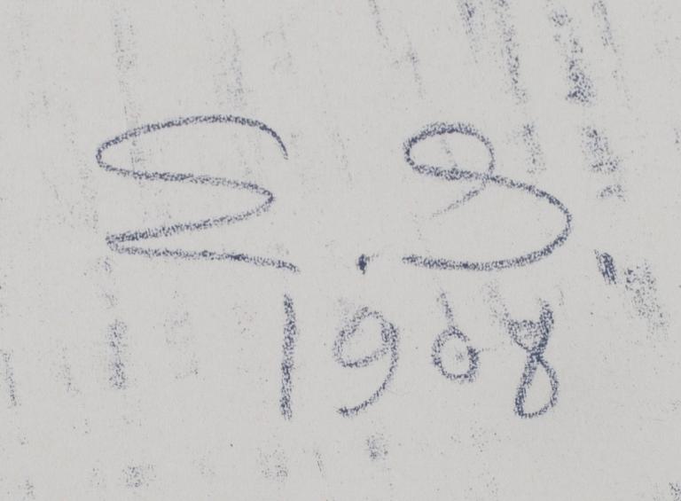 LITOGRAFIA, efter teckning av Eliel Saarinen, tryckt monogramsignering och datering 1908.