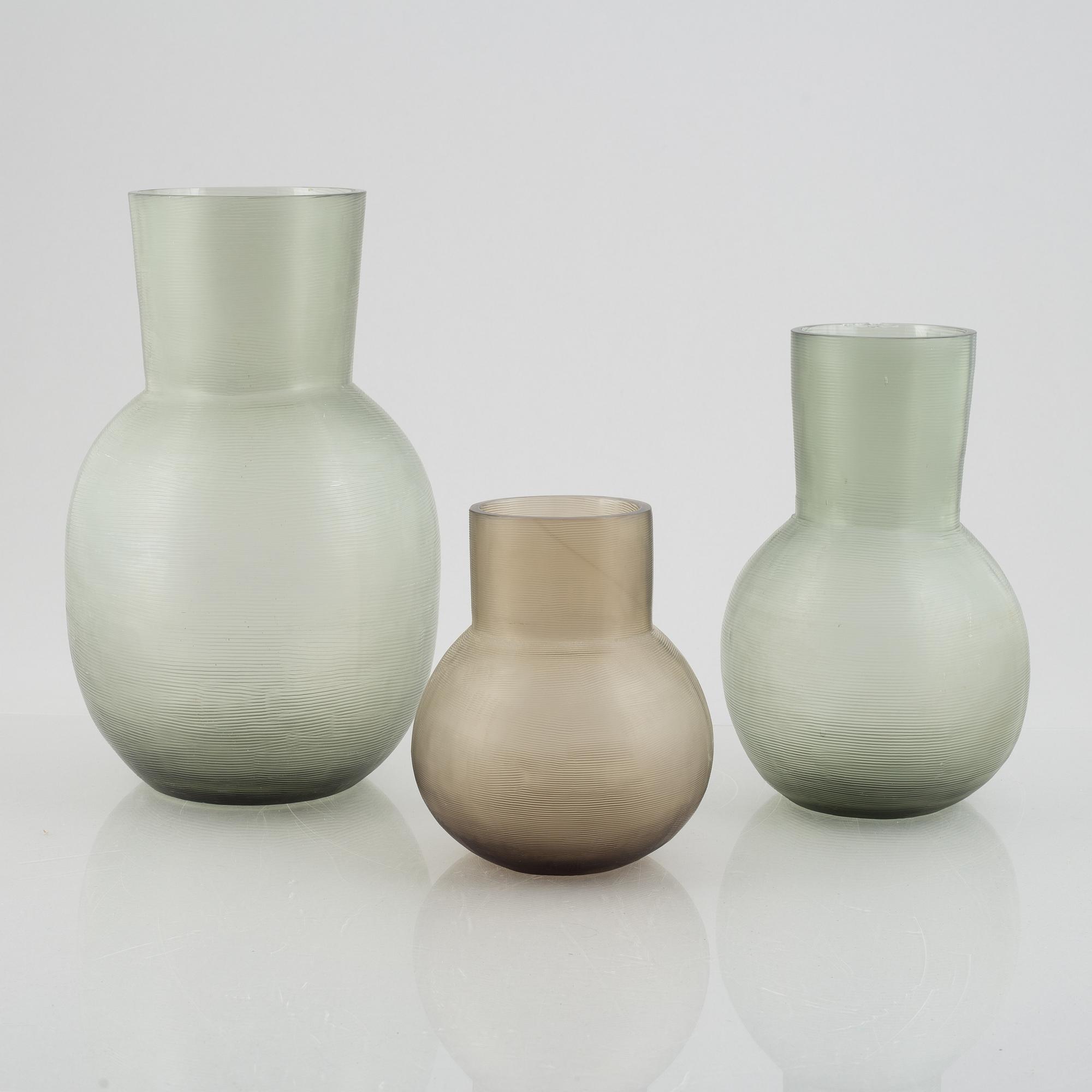 GUAXS, vases, 3 pcs, "Yeola", Germany, contemporary.