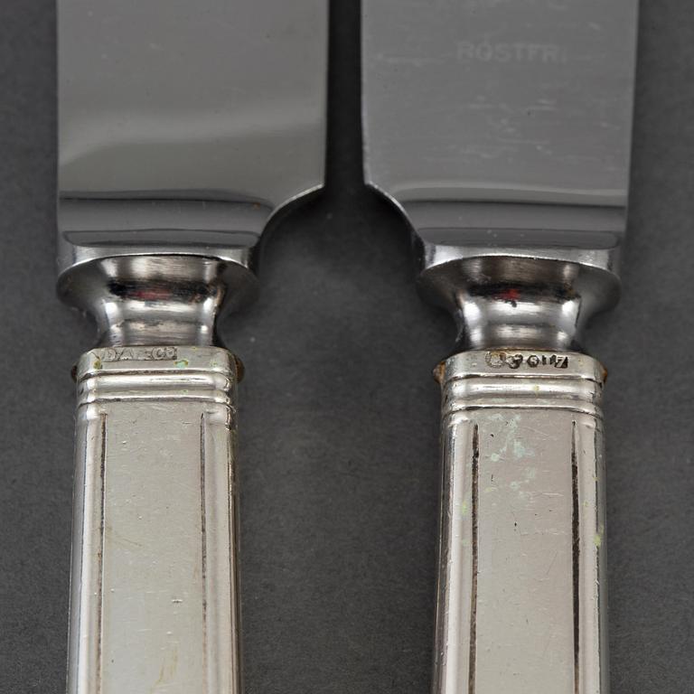 DAVID ANDERSEN,  12 st silver knives, Stockholm 1913.