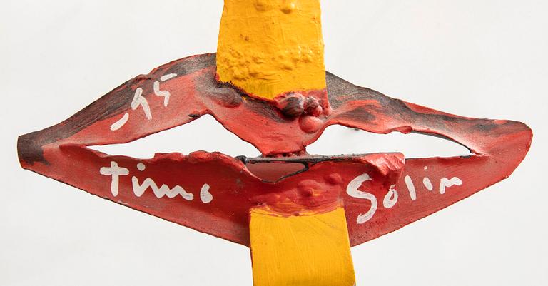 Timo Solin, a signed painted metal sculpture.