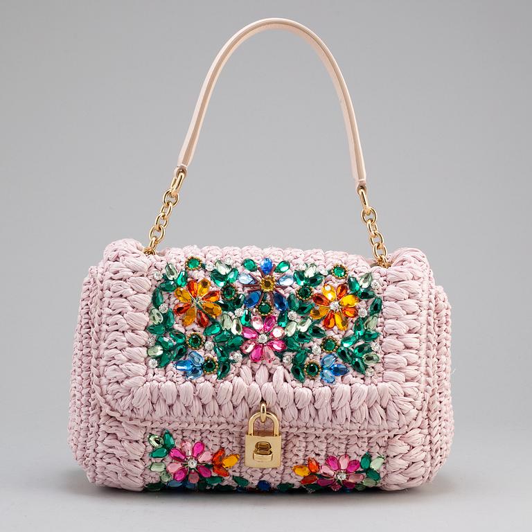 DOLCE & GABBANA, a 'Miss Bonita Satchel' embellished straw bag.