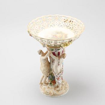 A porcelain centerpiece from Meissen, made in the late 19th century.
