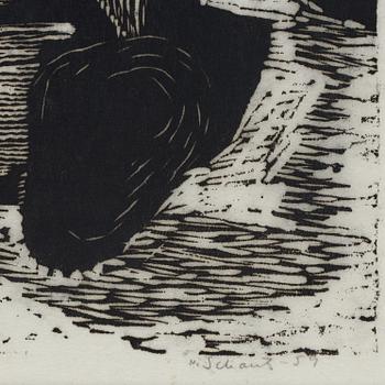 Philip von Schantz, linocut. Signed and dated -59. Numbered 4/20.