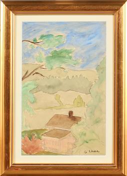 AGNES CLEVE, akvarell, signerad.