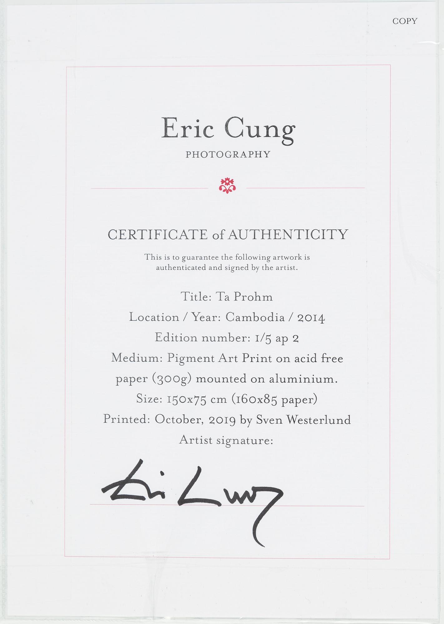 Eric Cung, fotografi signerad på certifikat, upplaga 1/5.