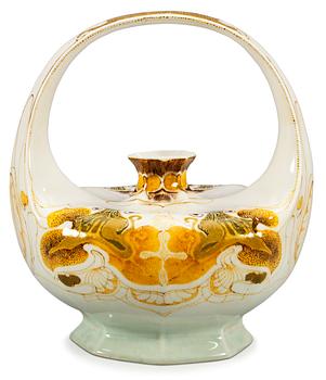 A Roelof Sterken Art Nouveau eggshell porcelain vase, Rozenburg, the Hague, Holland.