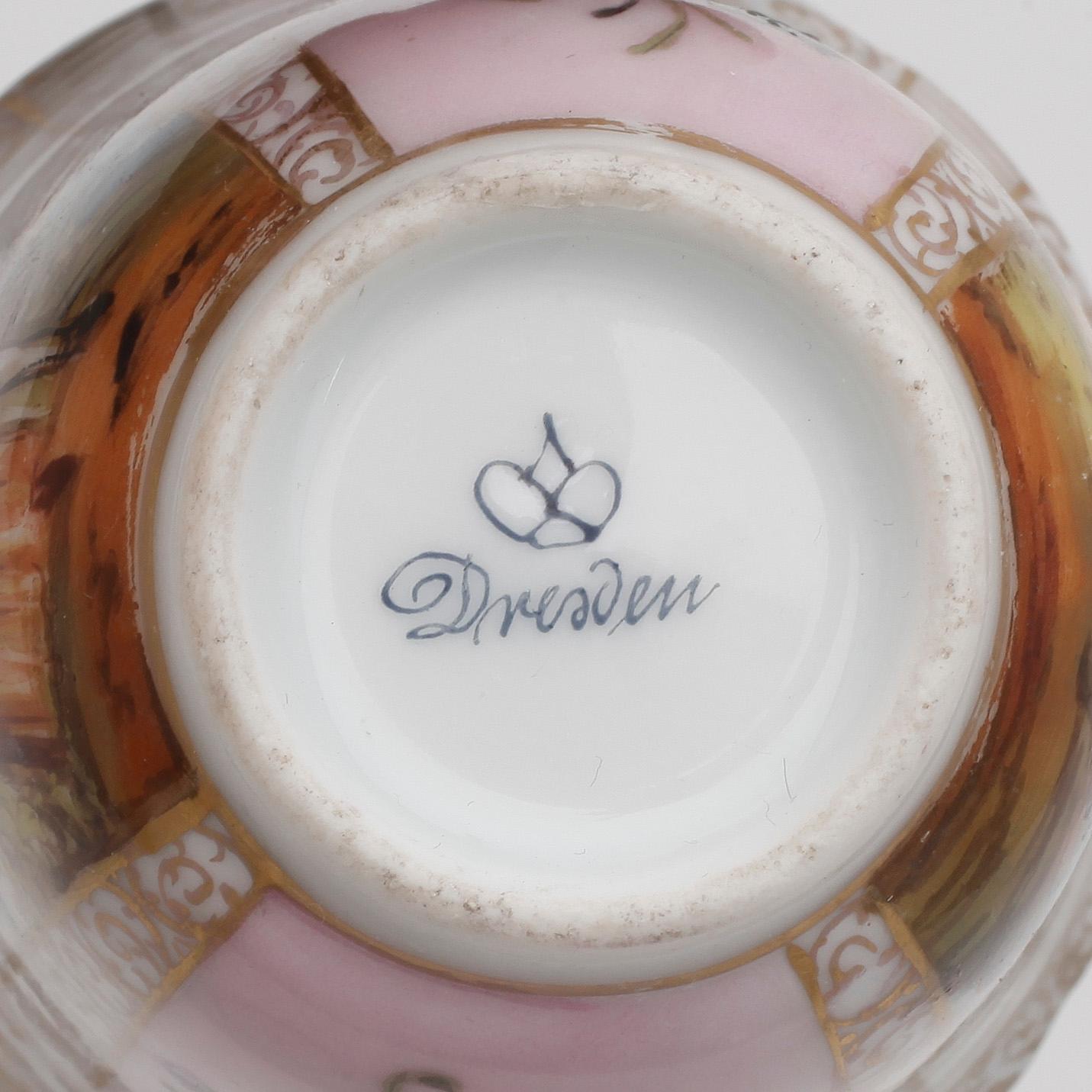 CHOKLADKOPP, porslin, Dresden, Tyskland, 1900-talets första hälft.