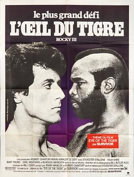 Filmaffisch Sylvester Stallone "Rocky III (L'oeil du Tigre)" 1982 Frankrike.
