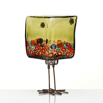 Alessandro Pianon, a "Pulcino" glass sculpture of a bird, Vistosi, Italy 1960's, model S191.
