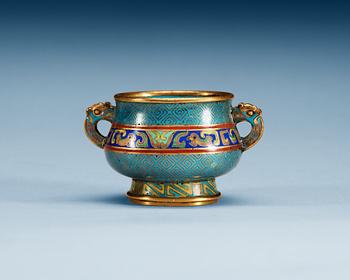 1283. MINIATYRRÖKELSEKAR, cloisonne. Qing dynastin, 17/1800-tal.