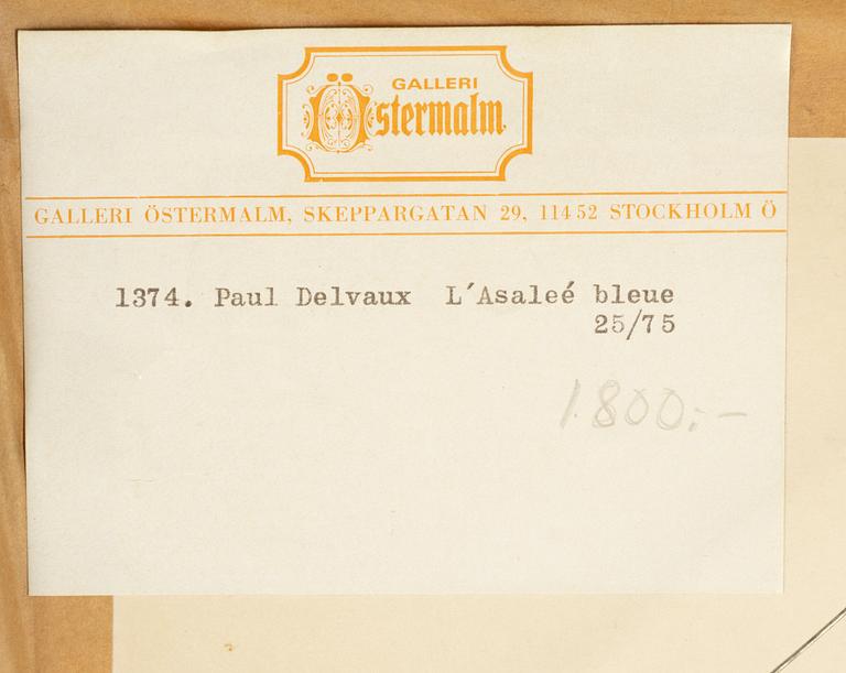 Paul Delvaux, öithograph in colours, signed 25/75.