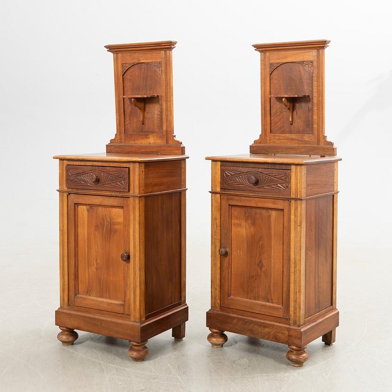 Nightstands, a pair, first half of the 20th century.
