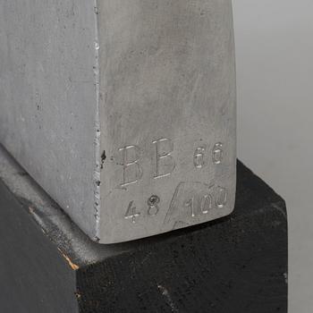 BARBRO BÄCKSTRÖM, skulptur "Avstannad rörelse", aluminium,