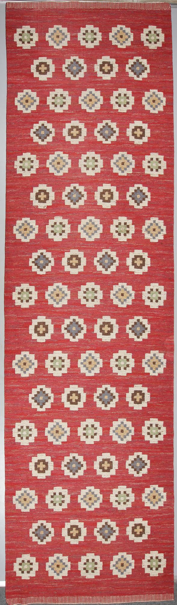 GALLERIMATTA, rölakan, Klockaregårdens Hemslöjd, signerad KH, 440 x 122 cm.
