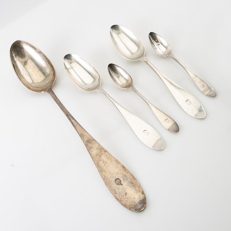 Johan Malmstedt, cutlery 19 dlr silver, Gothenburg 1797-1806.