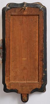 A pair of Gustavian engraved glass one-branch girandole mirrors by N. Meunier (master in Stockholm 1754-97).