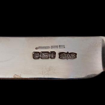 KNIVAR, 6 kpl, sterlingsilver, James Dixon & Sons, Sheffield, 1903. Totalvikt 370g.