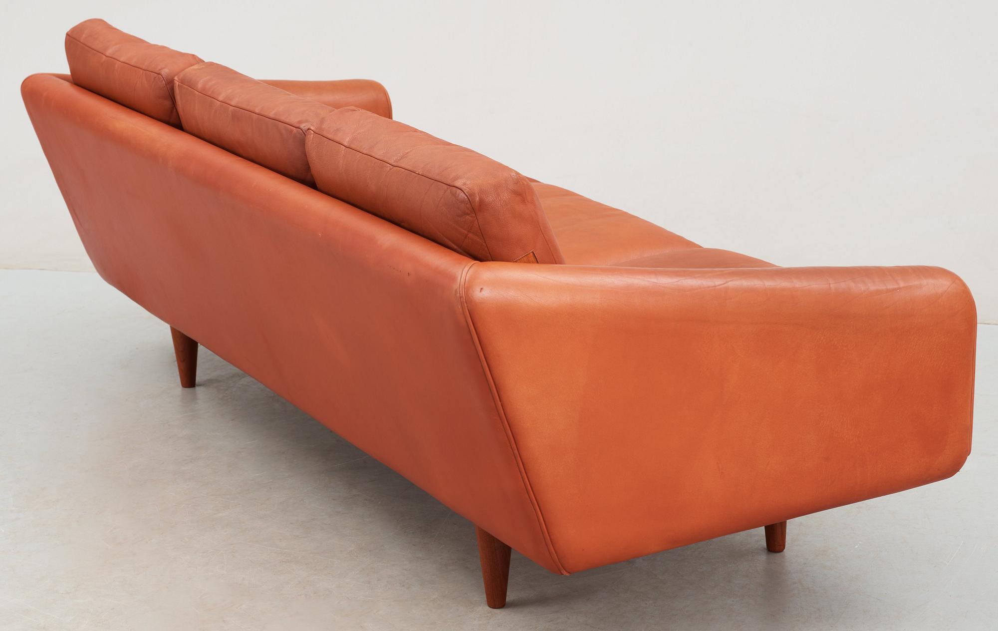 An Illum Wikkelsø three seated sofa, 'ML 160', Michael Laursen, Denmark 1960's.