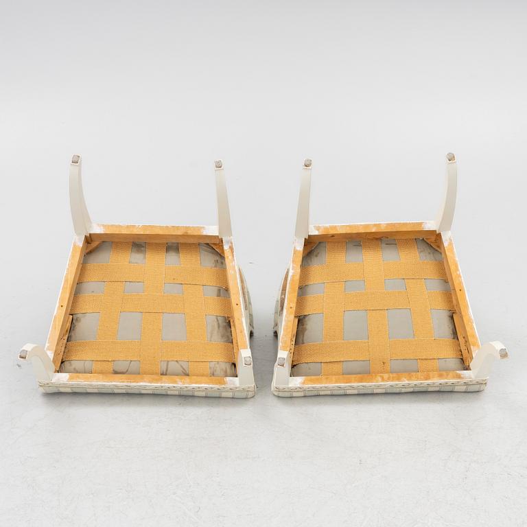 A pair of late-Gustavian armchairs, Sweden, 20th century.