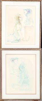 Leonor Fini, two lithographs in colours signd and numbered EA.