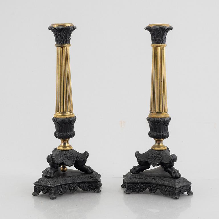 A pair of Empire style candelabras, possibly France, second half of the 19th century.
