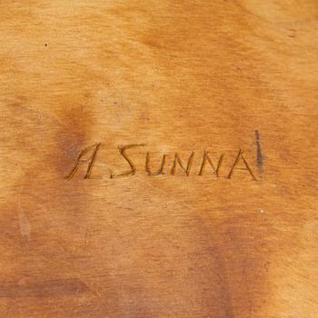 Anders Sunna, a birch wood box, signed.