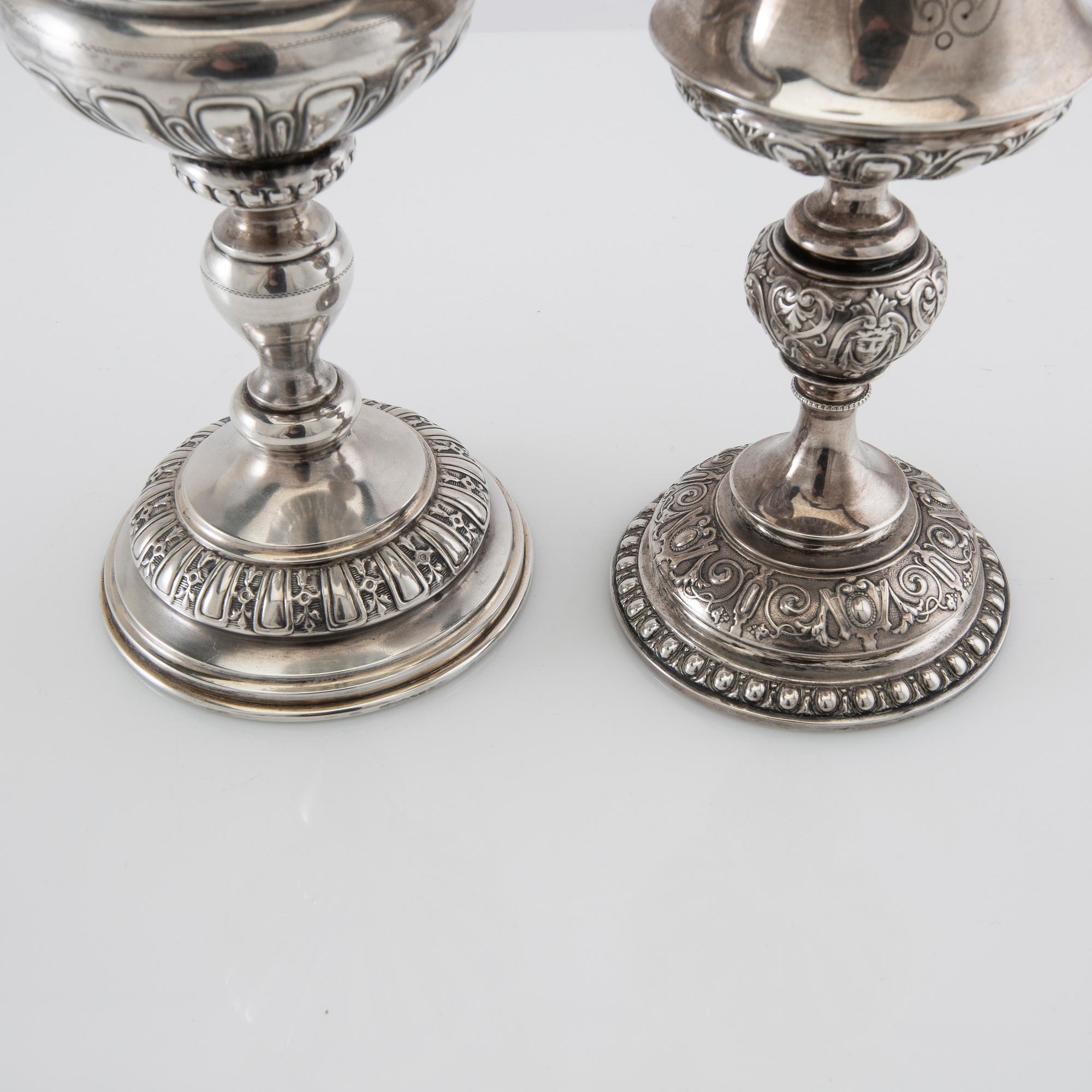 Trophies 2 pcs Baroque style silver 20th century.