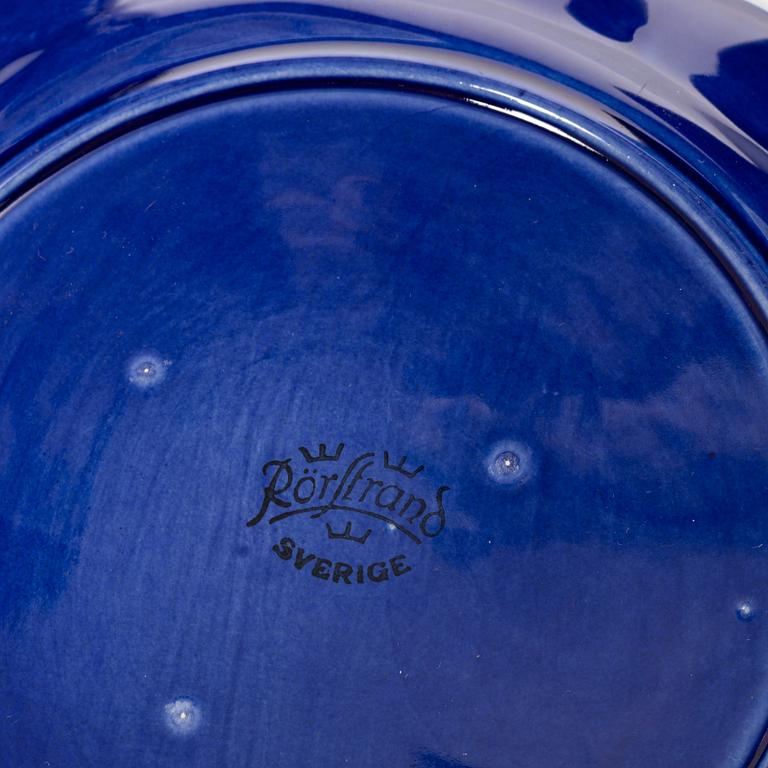 Hertha Bengtson, a stoneware bowl and twelve plates, Rörstrand, Sweden.